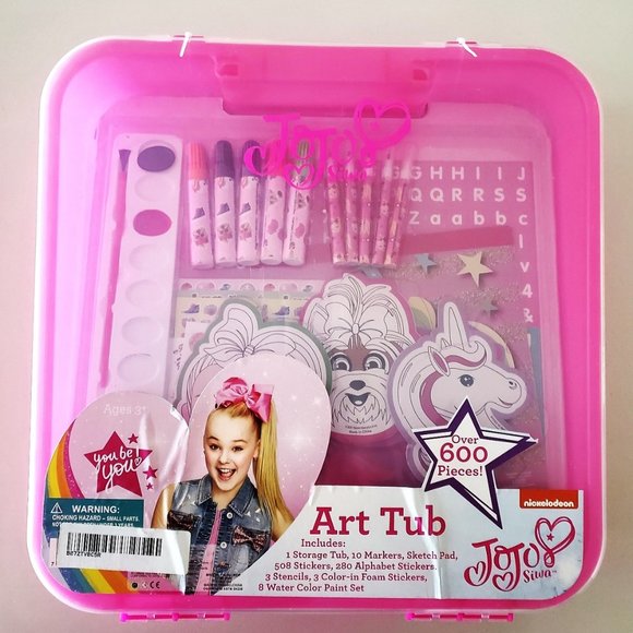 JoJo Siwa Coloring and Activity Art Tub, Includes Markers, Stickers, and more - Picture 2 of 10